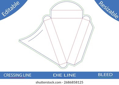Verpackungskastenschablonen mit Schnittlinien Stanzlinie