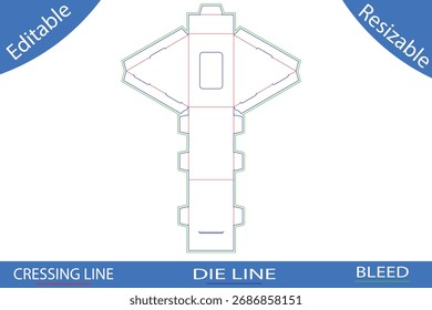 Packaging box templates with cutting lines die line