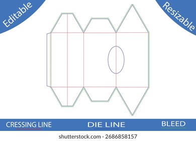 Plantillas de caja de embalaje con líneas de corte die line