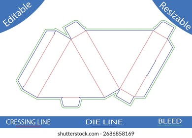 Plantillas de caja de embalaje con líneas de corte die line