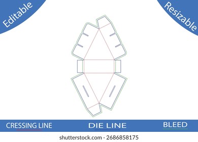 Plantillas de caja de embalaje con líneas de corte die line