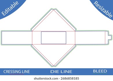 Plantillas de caja de embalaje con líneas de corte die line