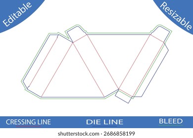 Plantillas de caja de embalaje con líneas de corte die line