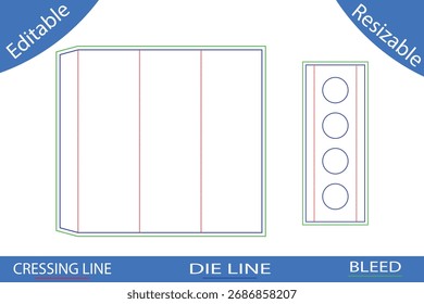 Plantillas de caja de embalaje con líneas de corte die line