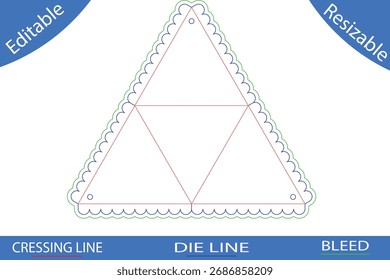 Plantillas de caja de embalaje con líneas de corte die line