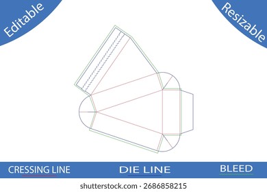 Plantillas de caja de embalaje con líneas de corte die line
