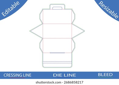 Packaging box templates with cutting lines die line