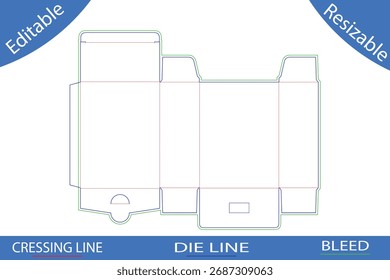 Packaging box templates with cutting lines die line