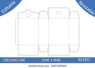 Plantillas de caja de embalaje con líneas de corte die line