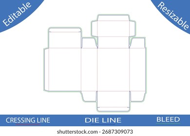 Plantillas de caja de embalaje con líneas de corte die line