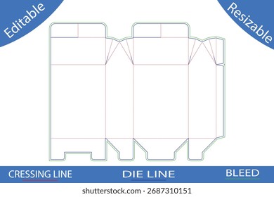 Plantillas de caja de embalaje con líneas de corte die line