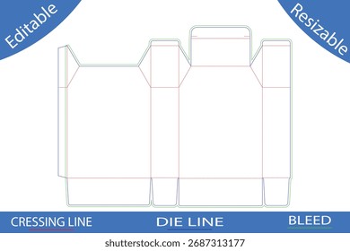 Plantillas de caja de embalaje con líneas de corte die line