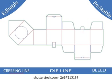 Verpackungskastenschablonen mit Schnittlinien Stanzlinie