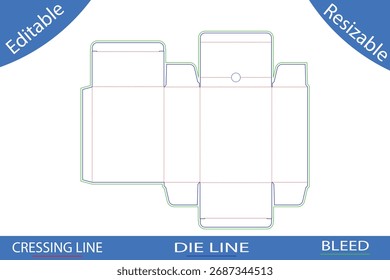 Plantillas de caja de embalaje con líneas de corte die line