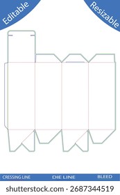Plantillas de caja de embalaje con líneas de corte die line