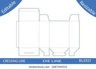 Packaging box templates with cutting lines die line