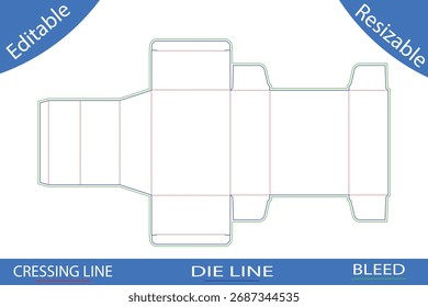 Plantillas de caja de embalaje con líneas de corte die line