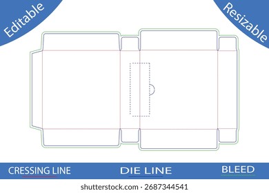 Plantillas de caja de embalaje con líneas de corte die line