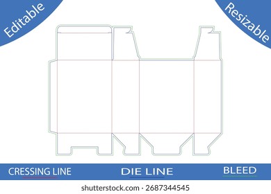 Verpackungskastenschablonen mit Schnittlinien Stanzlinie