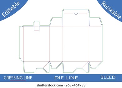 Packaging box templates with cutting lines die line