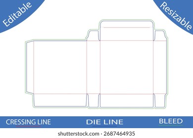 Plantillas de caja de embalaje con líneas de corte die line