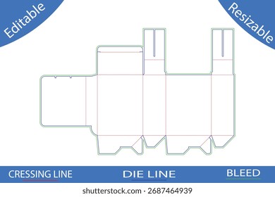 Plantillas de caja de embalaje con líneas de corte die line