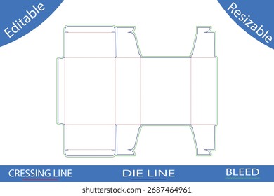 Plantillas de caja de embalaje con líneas de corte die line