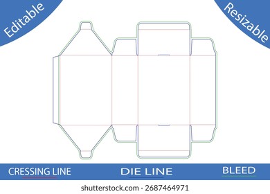 Plantillas de caja de embalaje con líneas de corte die line