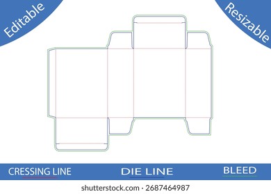 Plantillas de caja de embalaje con líneas de corte die line