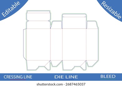 Plantillas de caja de embalaje con líneas de corte die line