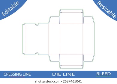 Plantillas de caja de embalaje con líneas de corte die line
