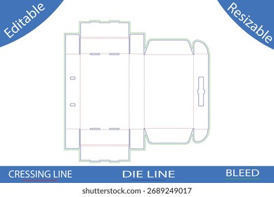 Plantillas de caja de embalaje con líneas de corte die line