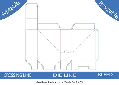 Plantillas de caja de embalaje con líneas de corte die line