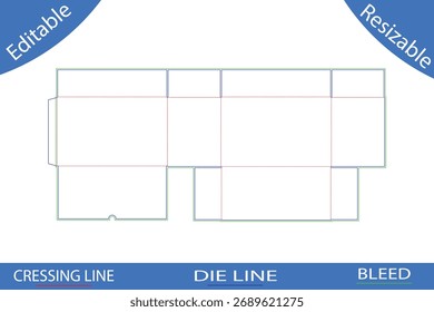 Plantillas de caja de embalaje con líneas de corte die line