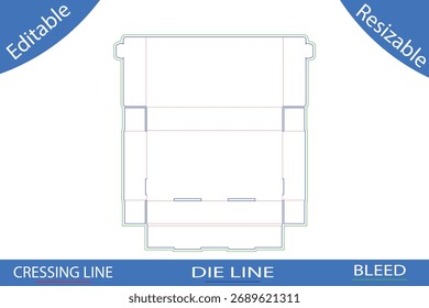 Packaging box templates with cutting lines die line