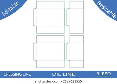Plantillas de caja de embalaje con líneas de corte die line