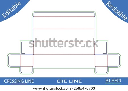 Packaging box templates with cutting lines die line