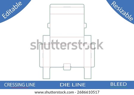 Packaging box templates with cutting lines die line