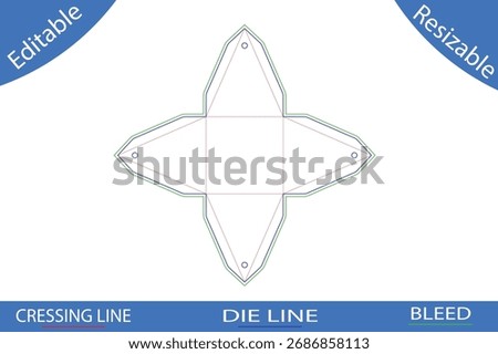 Packaging box templates with cutting lines die line