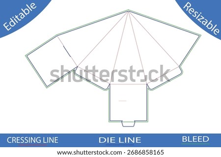 Packaging box templates with cutting lines die line