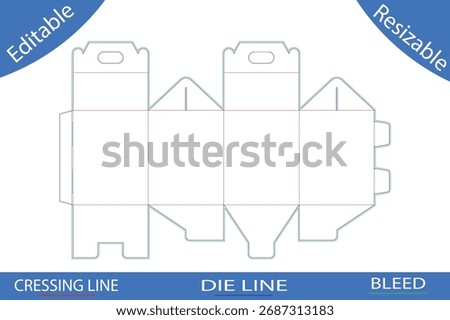 Packaging box templates with cutting lines die line