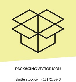 Packaging box vector icon with lines