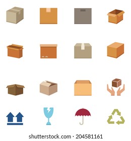 Packaging boxes icons vector eps10