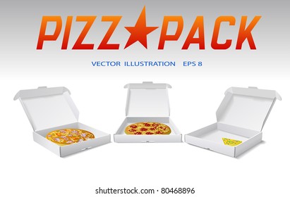 Packaging boxes of pizza are shown on the image.