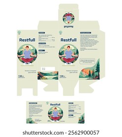 Packaging boxes and product labels for herbal medicines that are effective in helping symptoms of insomnia are called restfull second version