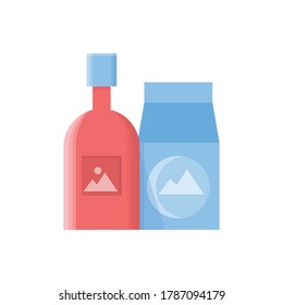 packaging with brand label for branding identity icon