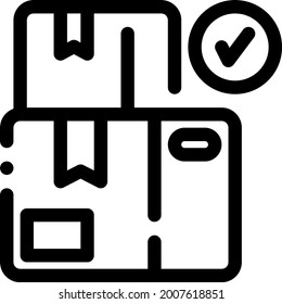 packaging cart outline icon vector design illustration ( ecommerce icon set )