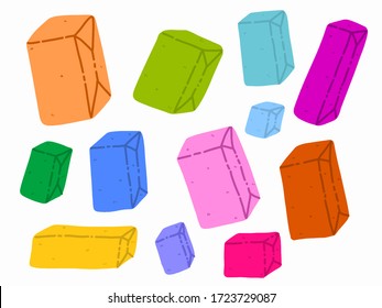 Packaging Carton cardboard box pattern. Different package doodle drawn icon tile background. Package parcel blank objects. Delivery concept.