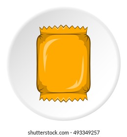 Packaging for chocolate icon in cartoon style isolated on white circle background. Production and packaging symbol vector illustration