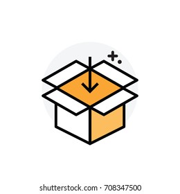 Concepto de paquete Vector de línea aislado Ilustración Icono editable